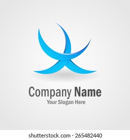 Abstract blue waves logo for your company or business