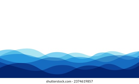 Abstract blue waves, natural, ecology. Background pattern water, ocean, river layer. Vector illustration.