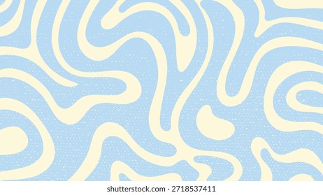 Abstract Blue Waves Nature Pattern Layers with Grunge Texture Retro Background. Vector Illustration