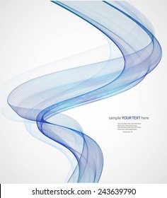 Abstract blue waves on gray background