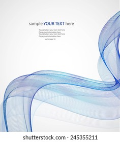 Abstract blue waves on gray background