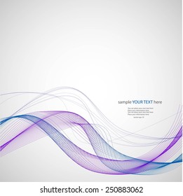 Abstract blue waves on gray background