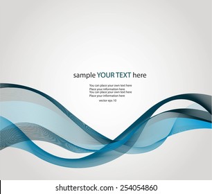 Abstract blue waves on gray background