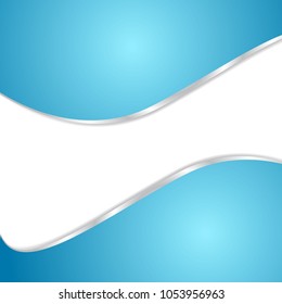 Abstract blue waves on a white background use the vector composition, banner, your business