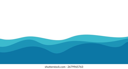 Abstract Blue Waves on White Background Seamless Pattern vector transparent background cutout illutarstion