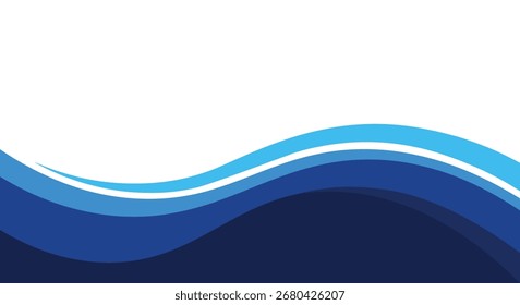 Abstract Blue waves on a white background for business decoration, banners and cover design