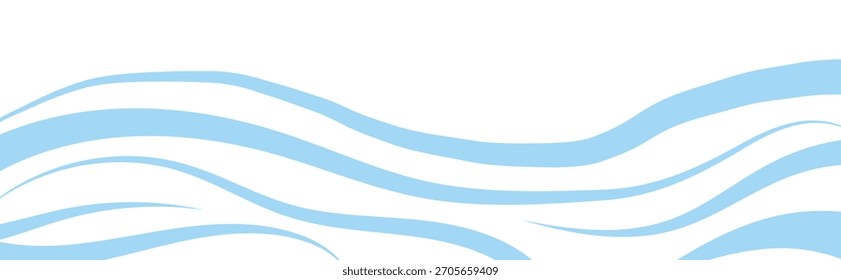 Abstract blue waves on a white background
