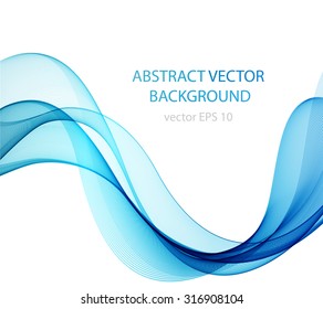Abstract blue waves on white
