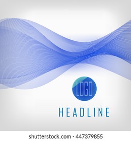 Abstract blue waves on white background. Transparent waved lines for brochure, website, flyer, card, template design  - Vector illustration EPS10