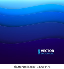 Abstract blue waves paper shapes background. RGB EPS 10 vector illustration