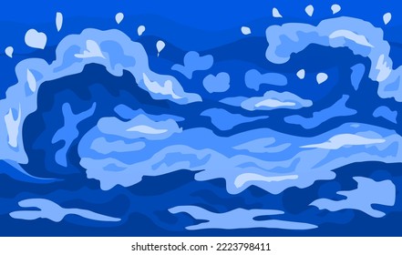 Resumen de olas azules fondo marino. Ilustración del vector