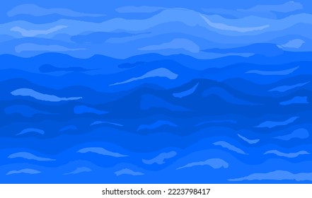 Abstract blue waves Sea background. Vector illustration
