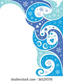 abstract blue waves and snow background vector (series)