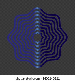 Abstract blue waves with star icon. Vector