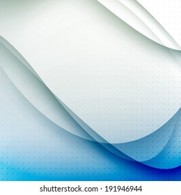 Abstract blue waves and swoosh lines modern dot background. Vector illustration
