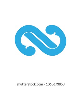 abstract blue waves symbol logo vector