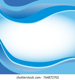 Abstract blue waves, blue waves from the top and bottom, abstraction. Flat design, vector illustration, vector.
