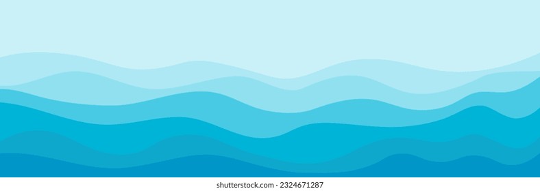 Abstract blue waves. Vector background.