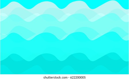 Abstract blue waves in vector illustration.