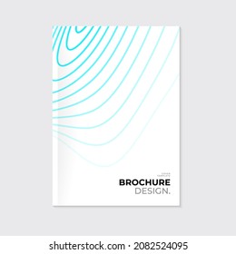Abstract blue waves vector on white background. Modern brochure, leaflet, cover template design.