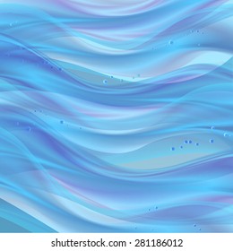 Abstract blue waves water background. Vector  illustration