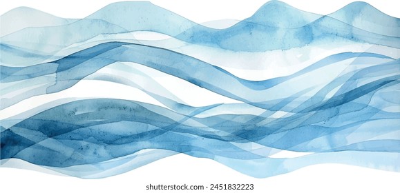 abstract blue waves watercolor background