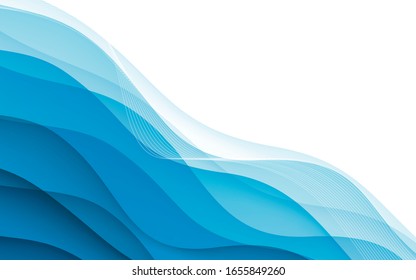 Abstract blue waves.Vector illustration. Clip-art