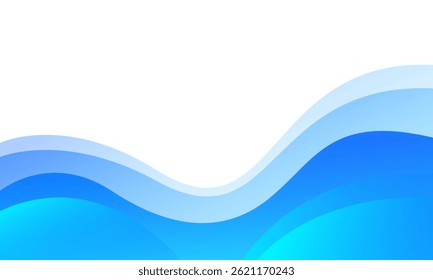 Abstract blue waving background. Fluid shapes composition. Vector illustration