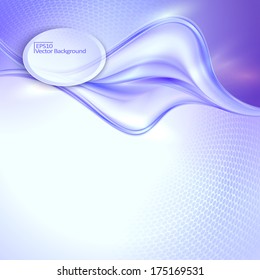 Abstract blue waving background with oval place for text