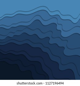 Abstract blue wavy background.