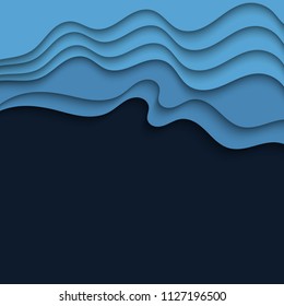 Abstract blue wavy background.
