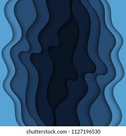 Abstract blue wavy background.