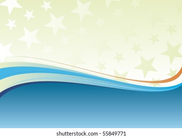 Abstract Blue Wavy Background