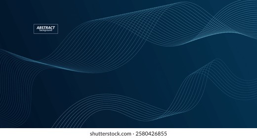 abstract blue wavy background with bright wave lines, wallpaper, for, brochure, landing page. eps10