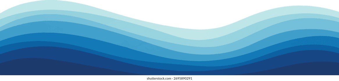 Abstract Blue Wavy Background Design with Gradient Shades for Modern Templates and Digital Art Projects