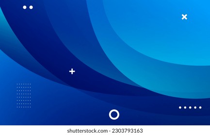 Abstract blue wavy background. Fluid shapes composition. Vector illustration