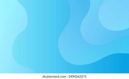 Abstract blue wavy background. Fluid shapes composition. Dynamic sound wave. Design element. Vector illustration