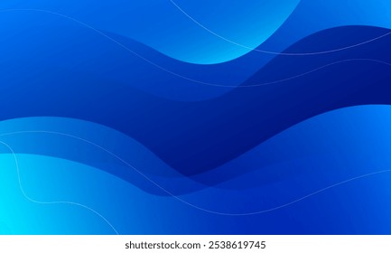 Abstract blue wavy background. Fluid shapes composition. Eps10 vector