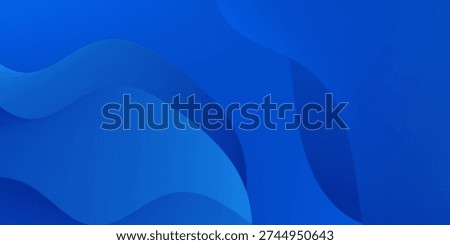Abstract Blue Wavy Background with Fluid Monochromatic Shapes for Header and Footer