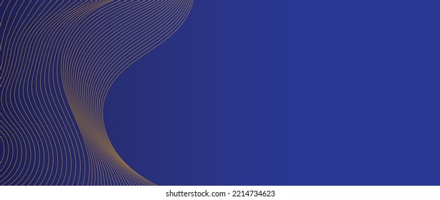 abstract blue wavy background with gold line wave. gold line wave design. can be used for banner sale, wallpaper, for, brochure, landing page