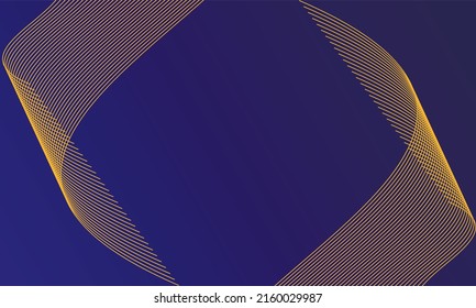 Abstract blue wavy background with golden wave line, can be used for banner, wallpaper, brochure, landing page.