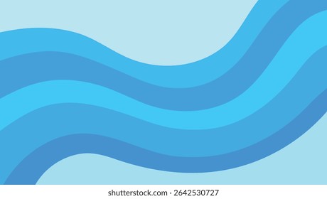 Abstrakter, blauer, wellenförmiger Hintergrund, der Fluss und Bewegung in verschiedenen Schattierungen veranschaulicht
