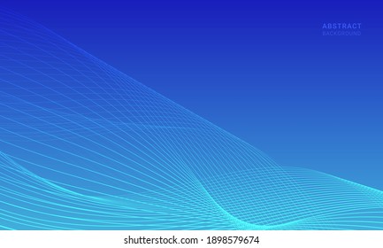 abstrakter blauer Hintergrund mit Linienwelle, kann für Bannerverkauf, Tapete, für, Broschüre, Landing-Page verwendet werden.