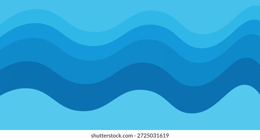 Abstrakter, blauer, wellenförmiger Hintergrund. Modernes Trenddesign in Vektorgrafik