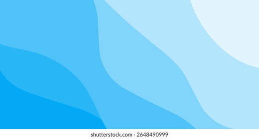 Abstract blue wavy background with smooth gradient layers. Soft and modern aesthetic, suitable for wallpapers, banners, or design projects.