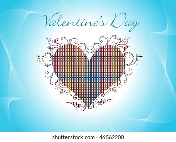 abstract blue wavy background with stylish curve pattern heart