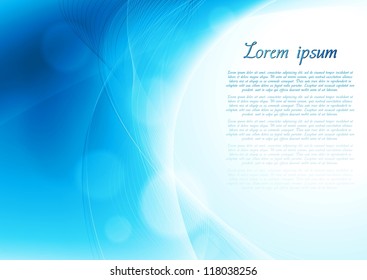 Abstract blue wavy background. Vector design eps 10. Gradient mesh included
