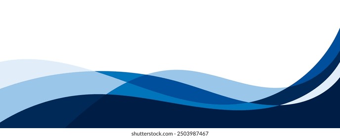Abstract blue wavy background vector design. Wallpaper for banner, magazine, social media, creative album, art cover editable layout illustration template.	
