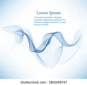Abstract blue wavy background. Blue wave flow.