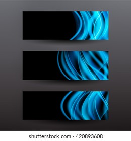 Abstract blue wavy background or web header